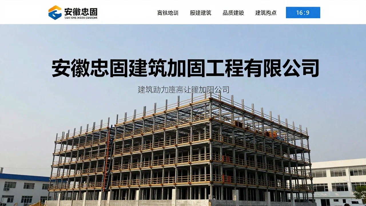 安徽忠固建筑加固工程有限公司 首页主视觉